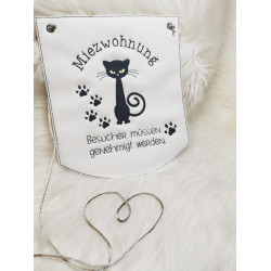 Stickdatei ITH - Wimpel Ösen "Miezwohnung 1"